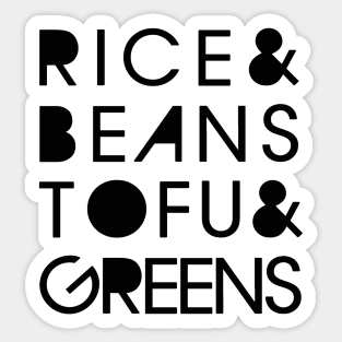 Rice & Beans Tofu & Greens Sticker